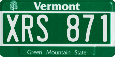 VT license plate XRS871