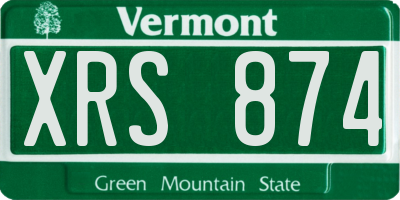 VT license plate XRS874