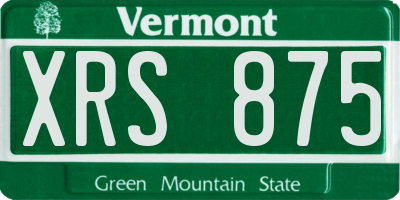 VT license plate XRS875