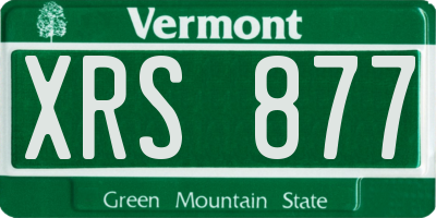 VT license plate XRS877
