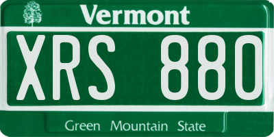 VT license plate XRS880