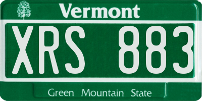 VT license plate XRS883