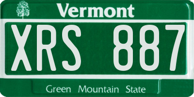 VT license plate XRS887