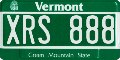 VT license plate XRS888