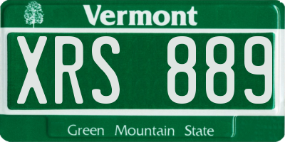 VT license plate XRS889
