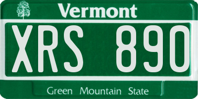 VT license plate XRS890