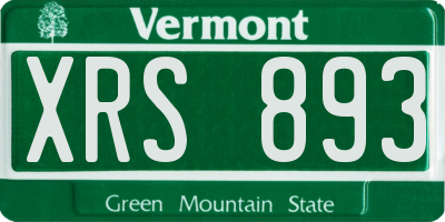VT license plate XRS893