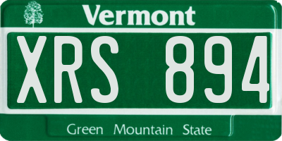 VT license plate XRS894