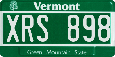 VT license plate XRS898