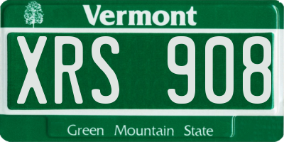 VT license plate XRS908