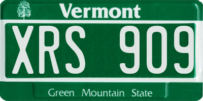 VT license plate XRS909