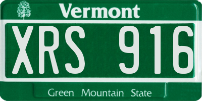 VT license plate XRS916
