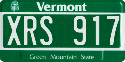 VT license plate XRS917