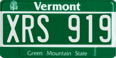 VT license plate XRS919