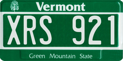 VT license plate XRS921