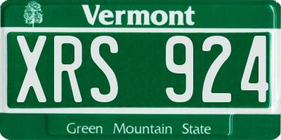 VT license plate XRS924
