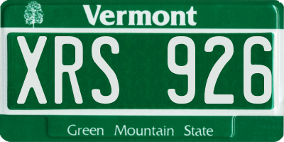 VT license plate XRS926