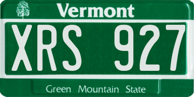 VT license plate XRS927