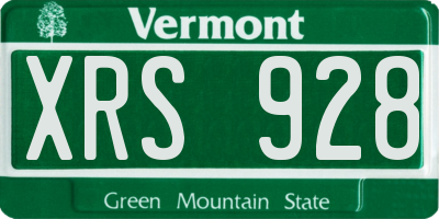 VT license plate XRS928
