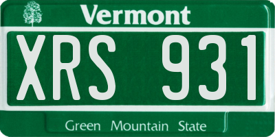 VT license plate XRS931