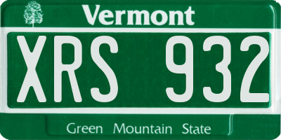 VT license plate XRS932