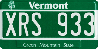 VT license plate XRS933