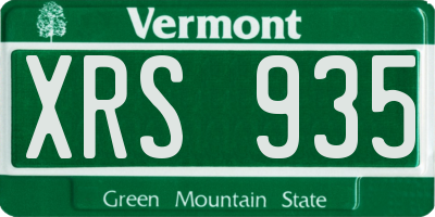 VT license plate XRS935