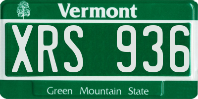 VT license plate XRS936