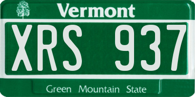 VT license plate XRS937