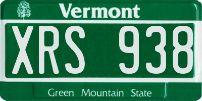 VT license plate XRS938