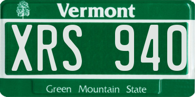 VT license plate XRS940