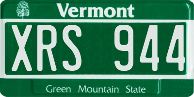 VT license plate XRS944