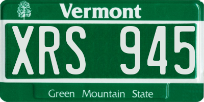 VT license plate XRS945