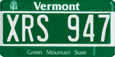 VT license plate XRS947