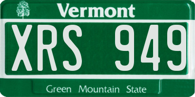 VT license plate XRS949