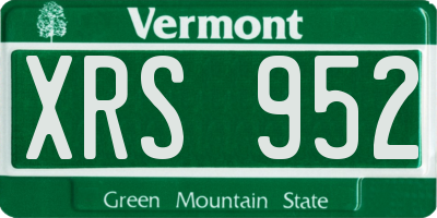 VT license plate XRS952