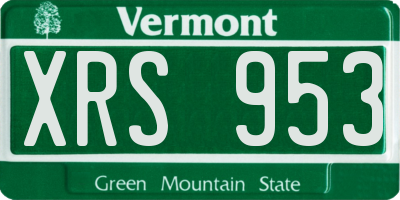VT license plate XRS953