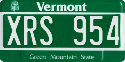 VT license plate XRS954
