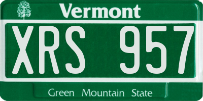 VT license plate XRS957
