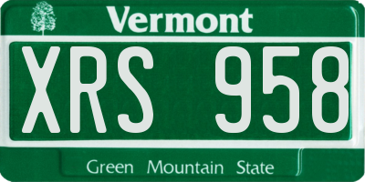 VT license plate XRS958