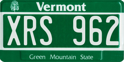 VT license plate XRS962