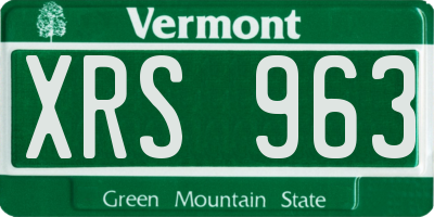 VT license plate XRS963