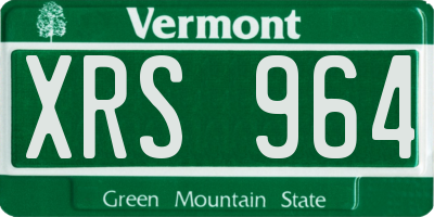 VT license plate XRS964