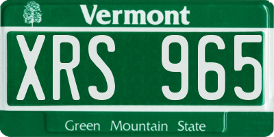 VT license plate XRS965