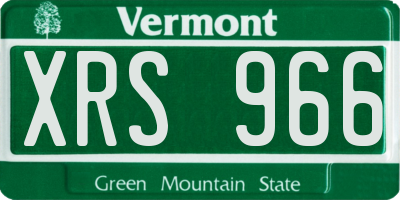 VT license plate XRS966