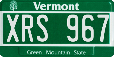 VT license plate XRS967