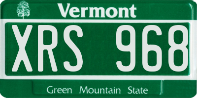 VT license plate XRS968