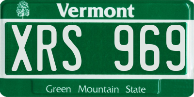 VT license plate XRS969