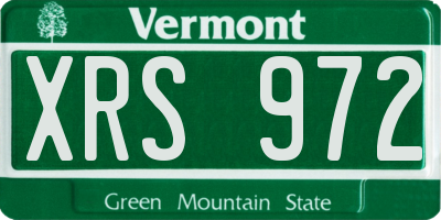 VT license plate XRS972