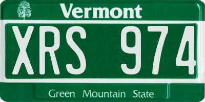 VT license plate XRS974